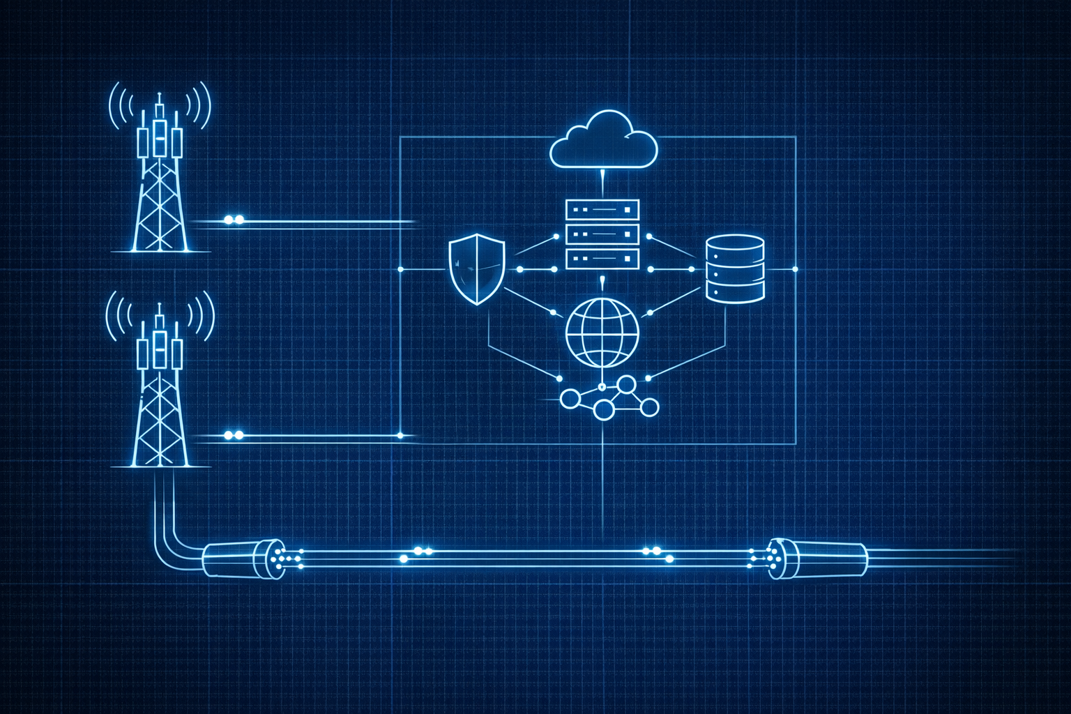 5G architecture diagram showing core components